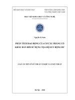 Luận án tiến sĩ kỹ thuật cơ khí và cơ kỹ thuật  phân tích dao động của cơ cấu phẳng có khâu đàn hồi sử dụng tọa độ suy rộng dư 