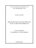(Luận văn thạc sĩ) Định tội danh tội mua bán trái phép chất ma túy từ thực tiễn tỉnh Đồng Nai