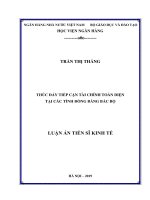 Luận án tiến sĩ kinh tế  thúc đẩy tiếp cận tài chính toàn diện tại các tỉnh đồng bằng bắc bộ 