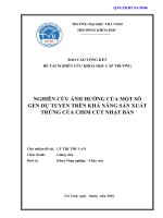 Báo cáo nghiên cứu khoa học cấp trường  nghiên cứu ảnh hưởng của một số gen dự tuyển trên khả năng sản xuất trứng của chim cút nhật bản 