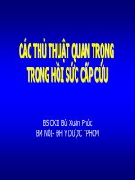 các thủ thuật quan trọng trong hồi sức cấp cứu, ĐH Y DƯỢC TP HCM