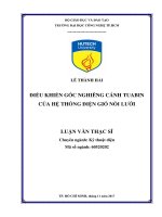 Điều khiển góc nghiêng cánh tuabin của hệ thống điện gió nối lưới​ 