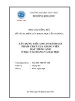 Xây dựng tiêu chuẩn đánh giá phẩm chất của giảng viên dạy tiếng anh ở bậc cao đẳng và đại học 