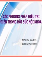 CÁC PHƯƠNG PHÁP ĐIỀU TRỊ ĐIỆN TRONG HỒI SỨC NỘI KHOA, ĐH Y DƯỢC TP HCM