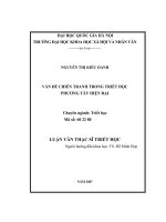 Vấn đề chiến tranh trong triết học phương tây hiện đại 