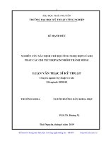 Nghiên cứu xác định chế độ công nghệ hợp lý khi phay các chi tiết hợp kim nhôm thành mỏng 