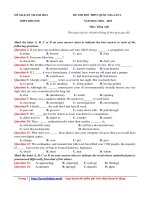 Đề thi thử đại học môn Anh