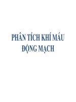 PHÂN TÍCH KHÍ MÁU  ĐỘNG MẠCH