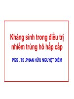 KHÁNG SINH TRONG ĐIỀU TRỊ NHIỄM KHUẨN HÔ HẤP, ĐH Y DƯỢC TP HCM