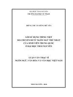 Lỗi sử dụng tiếng việt do chuyển di từ ngôn ngữ thứ nhất của sinh viên trung quốc ở đại học 