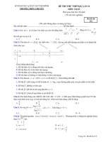 đề thi thử toán 12  chuyên thái bình