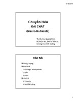 CHUYỂN HÓA ĐẠI CHẤT, DINH DƯỠNG TRẺ EM, ĐH Y DƯỢC TP HCM