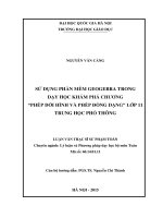 Sử dụng phần mềm geogebra trong dạy học khám phá chương “phép dời hình và phép đồng dạng” lớp 11 trung học phổ thông 