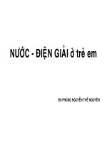 NƯỚC VÀ ĐIỆN GIẢI Ở TRẺ EM,ĐH Y DƯỢC TP HCM