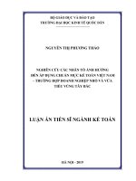 Luận án tiến sĩ kinh tế  nghiên cứu các nhân tố ảnh hưởng đến áp dụng chuẩn mực kế toán việt nam   trường hợp doanh nghiệp nhỏ và vừa tiểu vùng tây bắc 