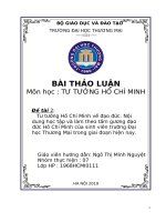 Tư tưởng Hồ Chí Minh về đạo đức. Nội dung học tập và làm theo tấm gương đạo đức Hồ Chí Minh của sinh viên trường Đại học Thương Mại trong giai đoạn hiện nay.