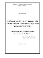 Luận văn Thế Giới Nghệ Thuật Trong Tập Truyện Ngắn Vang Bóng Một Thời Của Nguyễn Tuân​