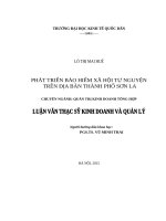 Luận văn thạc sỹ - Phát triển Bảo hiểm xã hội tự nguyện trên địa bàn thành phố Sơn La