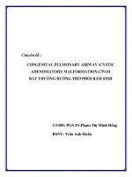 CHUYÊN ĐỀ BẤT THƯỜNG ĐƯỜNG THỞ PHỔI BẨM SINH, CPAM, CCAM. BSNT TRẦN ANH HUẤN , ĐH Y DƯỢC TP HCM