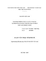 Luận văn thạc sỹ - Giải pháp phòng ngừa và xử lý nợ xấu tại Hội sở Ngân hàng Thương mại Cổ phần Việt Nam Thịnh Vượng