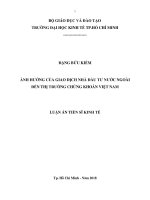 Luận án tiến sĩ kinh tế  ảnh hưởng của giao dịch nhà đầu tư nước ngoài đến thị trường chứng khoán việt nam 
