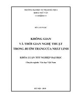 Luận văn Không Gian Và Thời Gian Nghệ Thuật Trong Bướm Trắng Của Nhất Linh