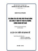 Luận án tiến sĩ kinh tế  tác động của cấu trúc vốn tới hoạt động của công ty niêm yết trên thị trường chứng khoán việt nam 