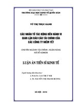 Luận án tiến sĩ kinh tế  các nhân tố tác động đến hành vi gian lận báo cáo tài chính của các CTNY 