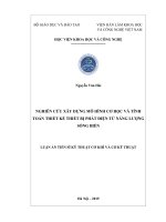 Luận án tiến sĩ kỹ thuật cơ khí và cơ kỹ thuật  nghiên cứu xây dựng mô hình cơ học và tính toán thiết kế thiết bị phát điện từ năng lượng sóng biển 