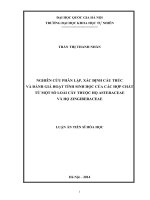 Nghiên cứu phân lập, xác định cấu trúc và đánh giá hoạt tính sinh học của các hợp chất từ một số loài cây thuộc họ asteraceae và họ zingiberaceae 