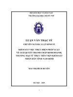 Kiểm sát việc thực hiện pháp luật về giải quyết tranh chấp kinh doanh thương mại từ thực tiễn viện kiểm sát nhân dân tỉnh nam định 