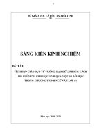 SÁNG KIẾN tích hợp giáo dục tư tưởng, đạo đức, phong cách hồ chí minh cho học sinh qua một số bài học trong chương trình ngữ văn lớp 12 