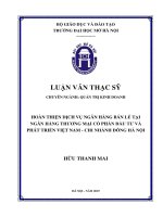 Hoàn thiện dịch vụ ngân hàng bán lẻ tại ngân hàng thương mại cổ phần đầu tư và phát triển việt nam   chi nhánh đông hà nội 