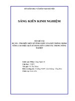 TÌM HIỂU một số TÍNH CHẤT của đất TRỒNG NHẰM NÂNG CAO HIỆU QUẢ sử DỤNG đất CANH tác TRONG NÔNG NGHIỆP 
