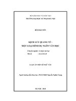 Luận án tiến sĩ ngữ văn  kịch lưu quang vũ – một loại hình dụ ngôn văn học 