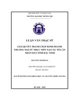 Giải quyết tranh chấp kinh doanh thương mại từ thực tiễn tại các tòa án nhân dân tỉnh bắc ninh 