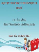 Phân tích Ca Lâm Sàng Viêm niệu đạo cấp không do lậu theo SOAP