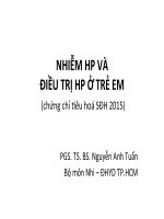 CHẨN ĐOÁN VÀ ĐIỀU TRỊ VIÊM LOÉT DẠ DÀY HP,helicobacter pylori Ở TRẺ EM, ĐH Y ĐƯỢ TP HCM