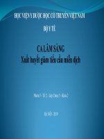 Phân tích Ca Lâm Sàng Xuất huyết giảm tiểu cầu miễn dịch theo SOAP