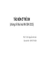 TÁO BÓN, CHỨNG CHỈ TIÊU HOÁ, ĐH Y DƯỢC TP HCM
