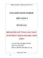 SKKN bồi DƯỠNG kỹ NĂNG GIẢI TOÁN tỉ số PHẦN TRĂM CHO học SINH lớp 5 
