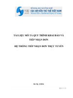 TÀI LIỆU MÔ TẢ QUY TRÌNH KHAI BÁO VÀ TIẾP NHẬN ĐƠN HỆ THỐNG TIẾP NHẬN ĐƠN TRỰC TUYẾN