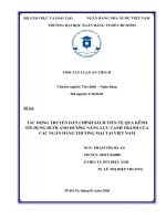 Tác động truyền dẫn chính sách tiền tệ qua kênh tín dụng dưới ảnh hưởng năng lực cạnh tranh của các NHTM tại việt nam tt 