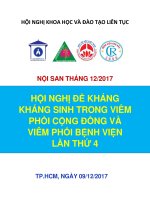 HỘI NGHỊ ĐỀ KHÁNG KHÁNG SINH TRONG VIÊM PHỔI CỘNG ĐỒNG VÀ VIÊM PHỔI BỆNH VIỆN