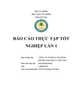 báo cáo thực tập tốt nghiệp lần 1 tại công ty cổ phần xây dựng thương mại delta việt nam
