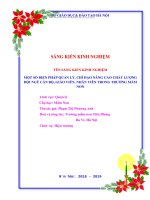 SKKN mầm non một số biện pháp quản lý, chỉ đạo nâng cao chất lượng đội ngũ cán bộ, giáo viên, nhân viên trong trường mầm non 