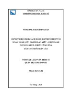 Quản trị rủi ro khách hàng doanh nghiệp tại ngân hàng liên doanh lào việt– chi nhánh savannakhet 