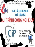 slide thuyết trình tiểu luận môn công nghệ chế biến sữa quy trình công nghệ CIP 