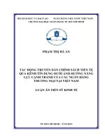Tác động truyền dẫn chính sách tiền tệ qua kênh tín dụng dưới ảnh hưởng năng lực cạnh tranh của các NHTM tại Việt Nam