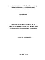 Ứng dụng giải pháp tập luyện duy trì và nâng cao sức khoẻ người cao tuổi tại câu lạc bộ sức khoẻ ngoài trời quận hai bà trưng, hà nội 